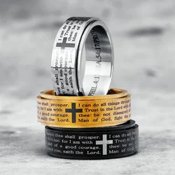 Simple Bible Ring 316L Stainless Steel Men Women Rings Top Quality Rotatable Spin Trendy for Jewelry Best Special Gift Wholesale