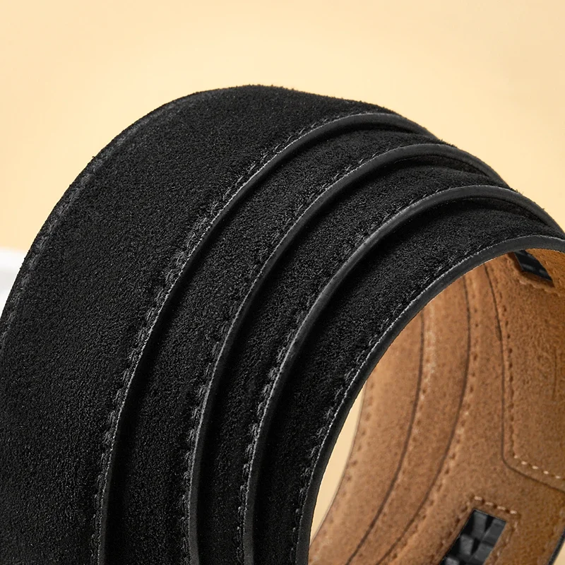 Men's Suede Leather Automatic Buckle Belt, Adjustable