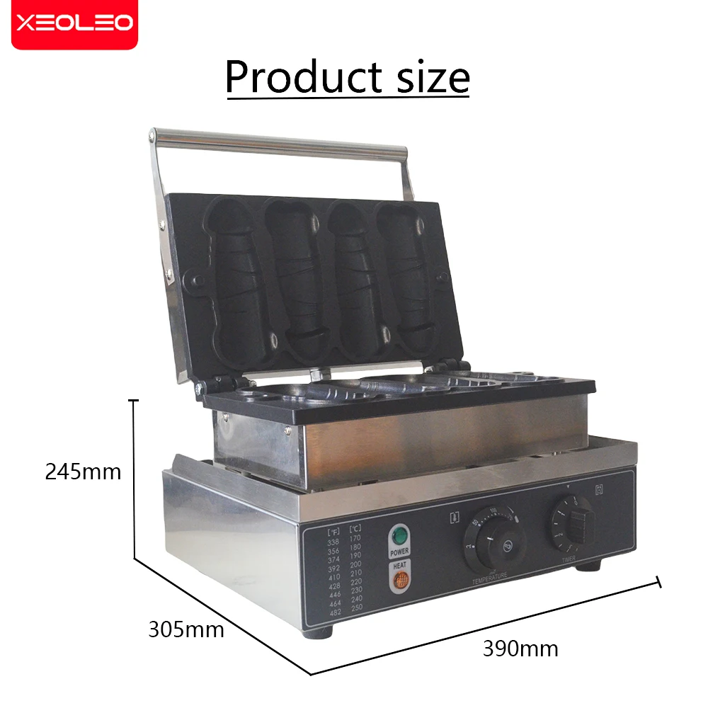 XEOLEO Electric Waffle Maker Machine 4PCS Electric Hot Dog Baker 12 Penis Shape Waffle Maker No-Stick Coating Baking Machine ﻿