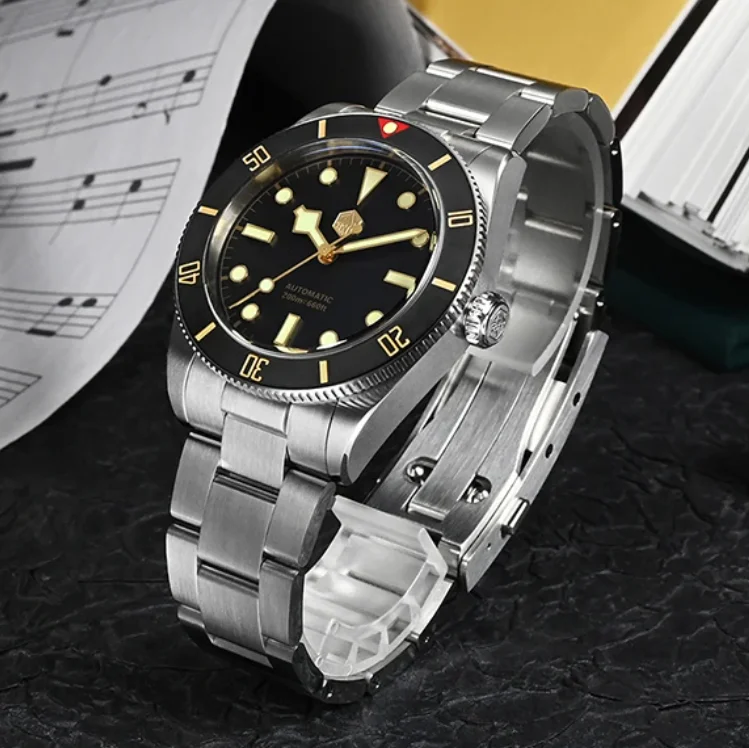 

San Martin Мужские автоматические часы 37 мм Механические наручные часы для дайвера 20 бар Водонепроницаемые C3 Светящийся сапфир NH35 Керамический безель