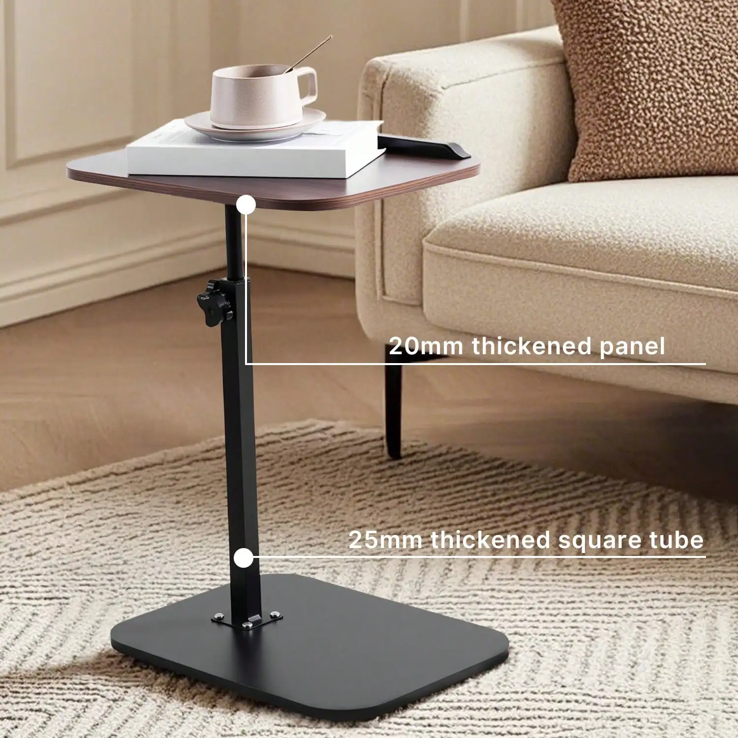 Adjustable C-Shaped Desk Table 360° Swivel Slide-Under Bed/Game Desk With Storage, Desk Accessories & Living Room