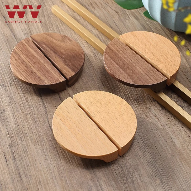 WV Wood Kitchen Cabinet Storage Handle Closet Cabinet Kitchen accessories Wardrobe Furniture Handles Bedroom Drawers Hardware