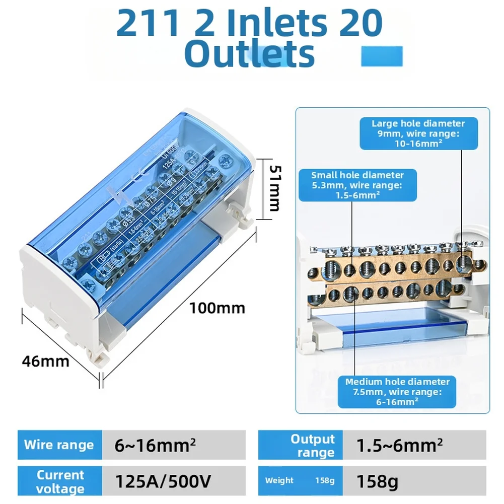 Connector Distribution Terminal 207 211 215 407 411 415 Junction Box Short Circuit Protection Multiple Outputs