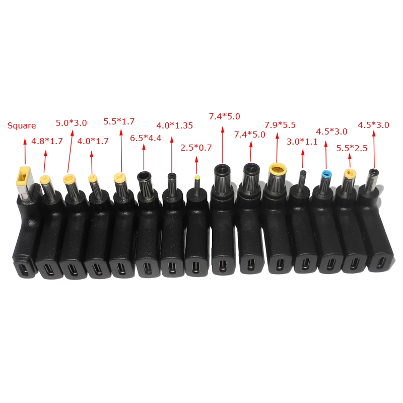 Laptop Power Adapter Connector Dc Plug USB Type C Female To Universal Male Jack Converter for Hp Dell Asus Acer Lenovo Notebook