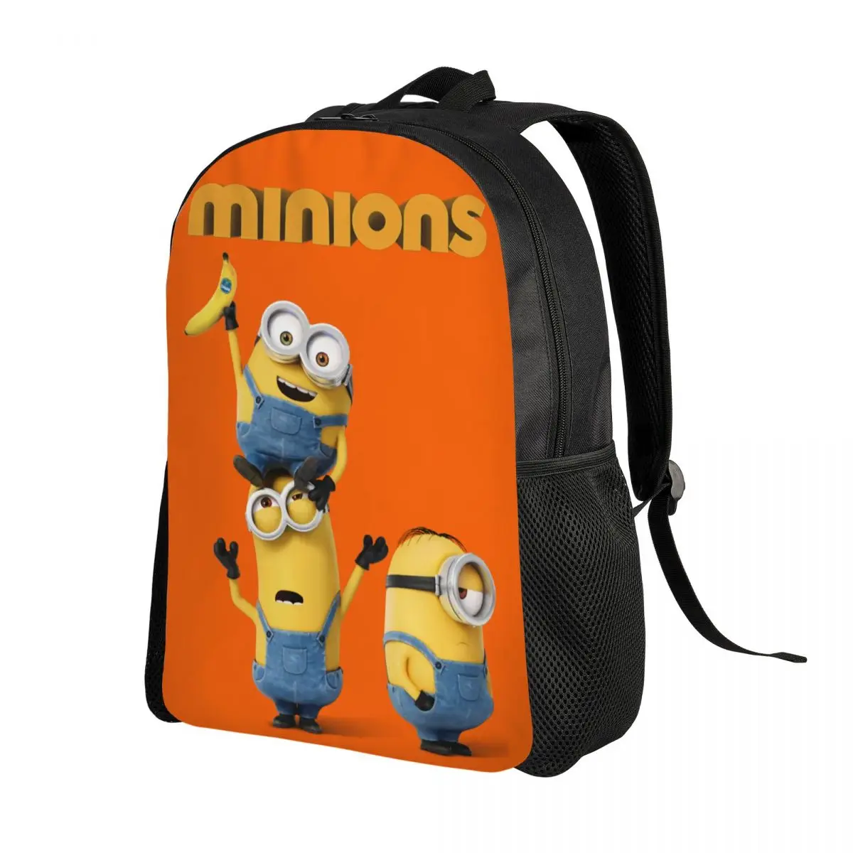 Custom Minion Cartoon Banana Backpack for Women Men Water Resistant School College Bag Print Bookbags