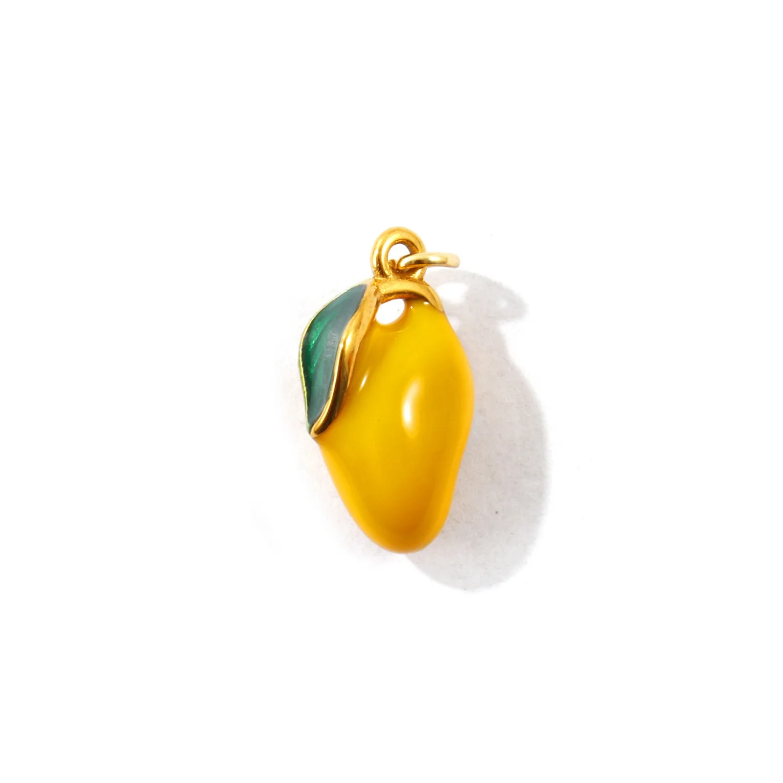 2 Stück Emaille 3D Fruchtanhänger Apfel Wassermelone 304 Edelstahl 18K vergoldete Anhänger für DIY Schmuckzubehör Großhandel – Detail 1