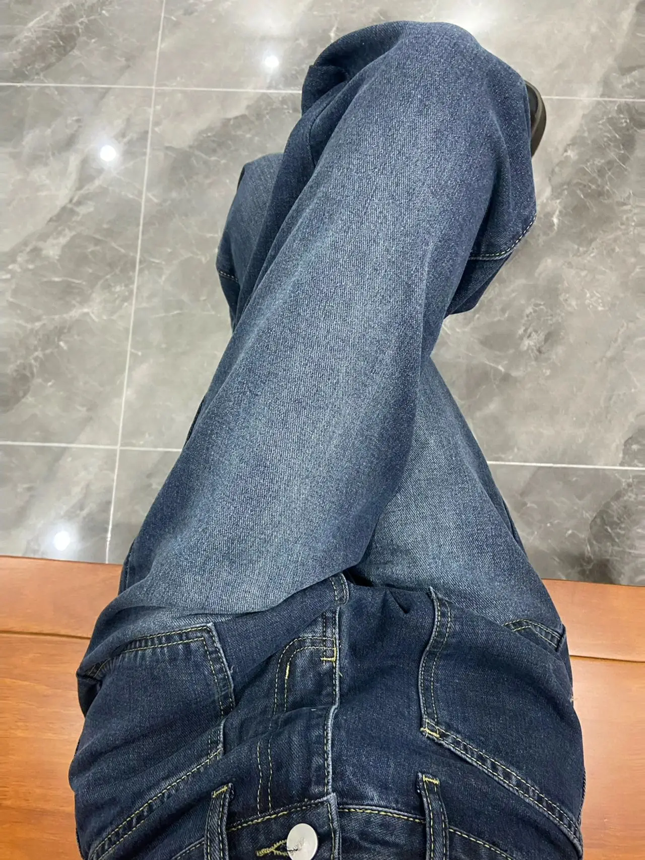 American Retro High Waist Wide Leg Jeans Women's Spring plus Size Slim Straight Loose Floor-Length Trousers INS Deep Color