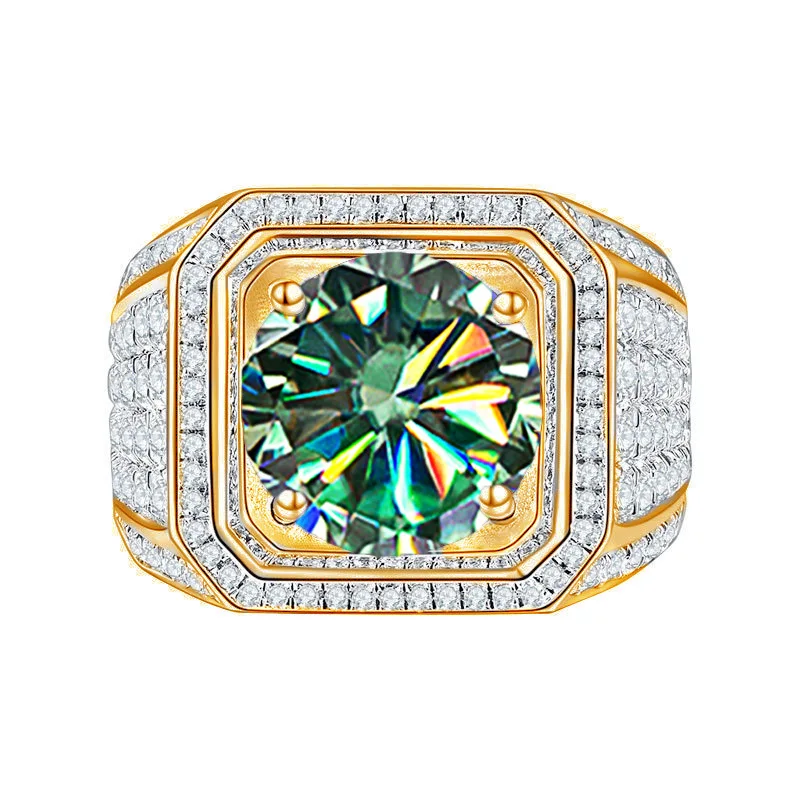 2 Carat Sapphire Moissanite Gold Rings for Men Women Green Red Purple Moissanita Lab Diamond S925 Silver Fine Jewelry Wholesale