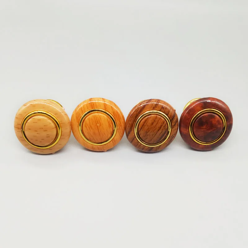 5-teiliger Schubladengriff aus Holz und Kunststoff, rund, Einzelloch, Holzmaserung, Schraubgriff für Schränke, Haushalt, modern, schlicht, kugelförmig
