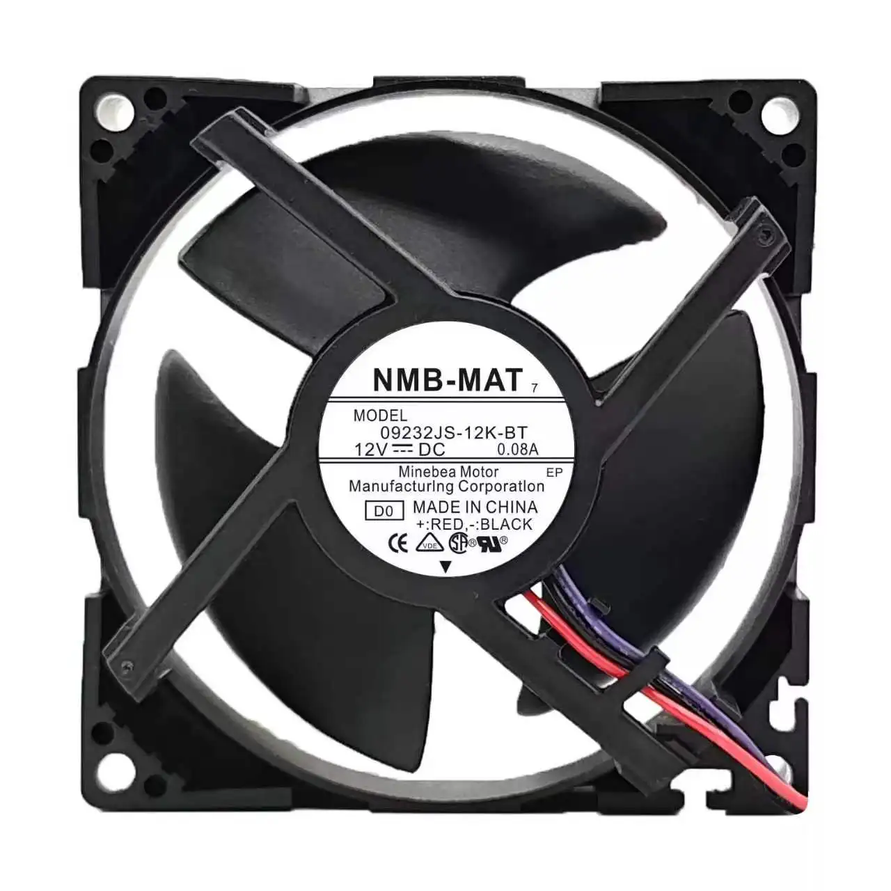 Вентилятор охлаждения NMB 09232JS-12K-BT DC 12V 0.08A 9232 92x92x32мм с 3 проводами и датчиком оборотов, ультратихий, для прецизионных приборов
