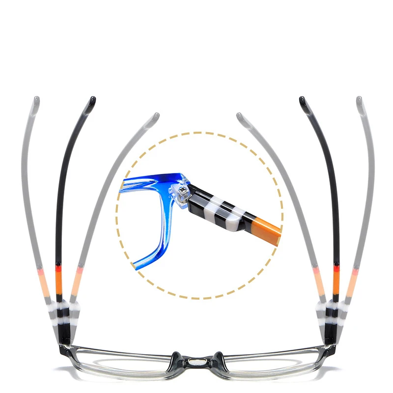 نظارات قراءة جديدة مطبوعة مضادة للضوء الأزرق، نظارات قراءة عصرية للساق الربيعية لكبار السن 653 #3