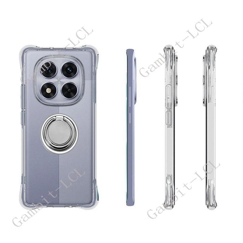 ل Xiaomi Redmi ملاحظة 14 برو برو + زائد 6.67 "14Pro 2024 عودة حلقة حامل قوس جراب هاتف الهاتف الذكي بولي TPU لينة غطاء سيليكون