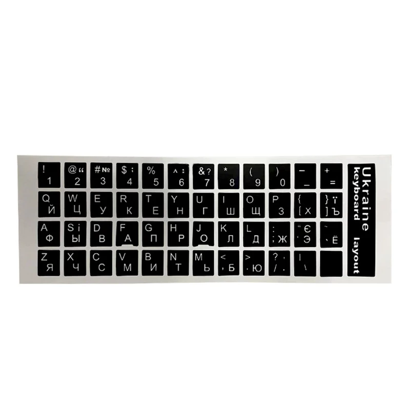 Adesivi per tastiera ucraina ucraina sfondo nero/trasparente con scritte bianche/colorate per tasti della tastiera del Computer Y3ND