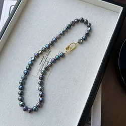 New Arrival Elegant Black Natural Freshwater Pearl 14K Gold Filled Female Beads Chain Necklace Jewelry For Women Birthday Gifts