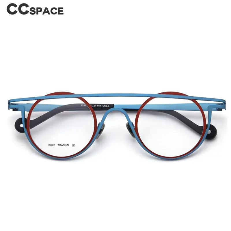 55266 Pure Titanium Glasses Frame Men Round Punk Eyewear 2022 New Male Classic Full Optical Prescription Eyeglasses Frames