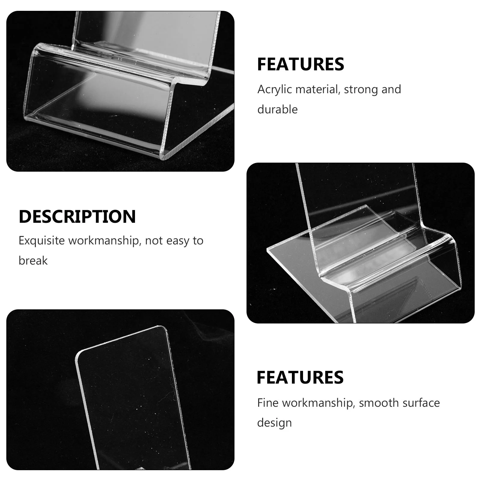 4 Pcs Mobile Phone Holder Stand for Recording Desk Retail Show Rack Desktop Display