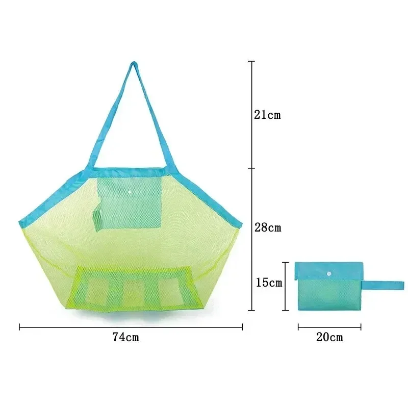 1pc Multicolor Large Mesh Beach Bag, Sand-Away Portable Tote With Convenient Hanging Hole, Breathable  Foldable Storage For Toys