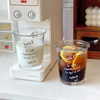 320ML Transparent Glass Korean Ins Style American Iced Latte Coffee Milk Juice Beverage Black Tea Cup Cocktail Glassware Gift