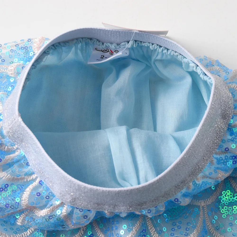VIKITA Mädchen Kleinkinder Meerjungfrau Skala Druck Blau Glänzende Glitzernde Pailletten Röcke Kinder Mode Party Prinzessin Dress-up Elastischer Rock – Detail 4