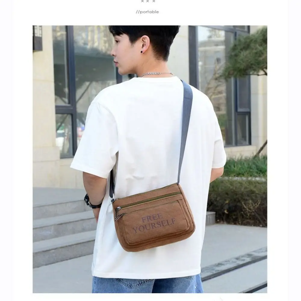 Men Canvas Shoulder Bags Casual Tote Travel Men\'s Crossbody Bag Luxury Messenger Bags Fashion High Quality Handbag