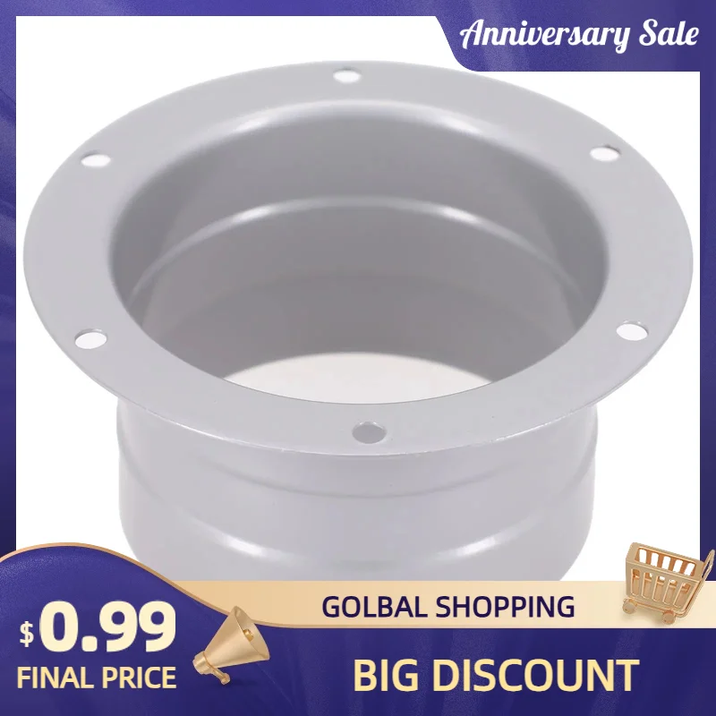 อะแดปเตอร์การเชื่อมต่อหน้าแปลนหน้าแปลนอะแดปเตอร์ชุบสังกะสีสีเทา Vent ท่อ 100 มม.120 มม.150 มม.1 pcs ไม่มียี่ห้อใหม่