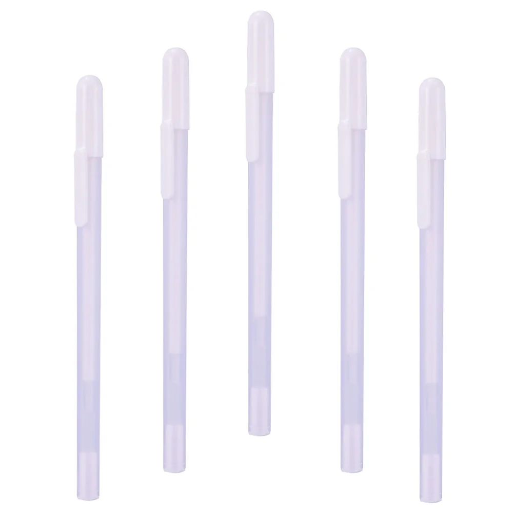 5 Pcs White Highlighter Gel Ink Pen Line Drawing Neutral Pens for Illustration Plastic