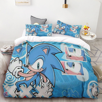 Duvet Cover Pillowcase Sonic Digimon Cartoon Bedding Set Double Twin Full Queen King Size Bedclothes Quilt Cover Home Decor