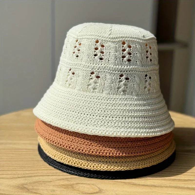 Custom Hat Lightweight Breathable Straw Bucket Hat For Women & Men - Beige/ Brown/Black/Gray/Coffee Brown - Wide Brim, Ventilate