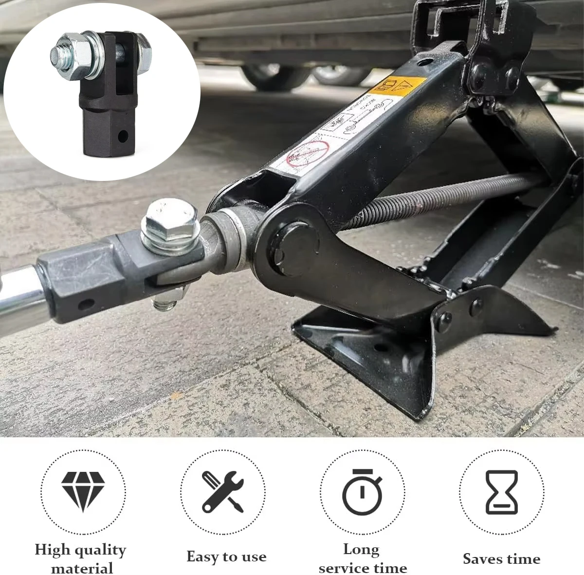 

1/2 Inch Scissor Jack Adapter Chrome Vanadium Steel Adapter Wrench Tool Automotive Jack Drill Adapters For Impact Drills Socket