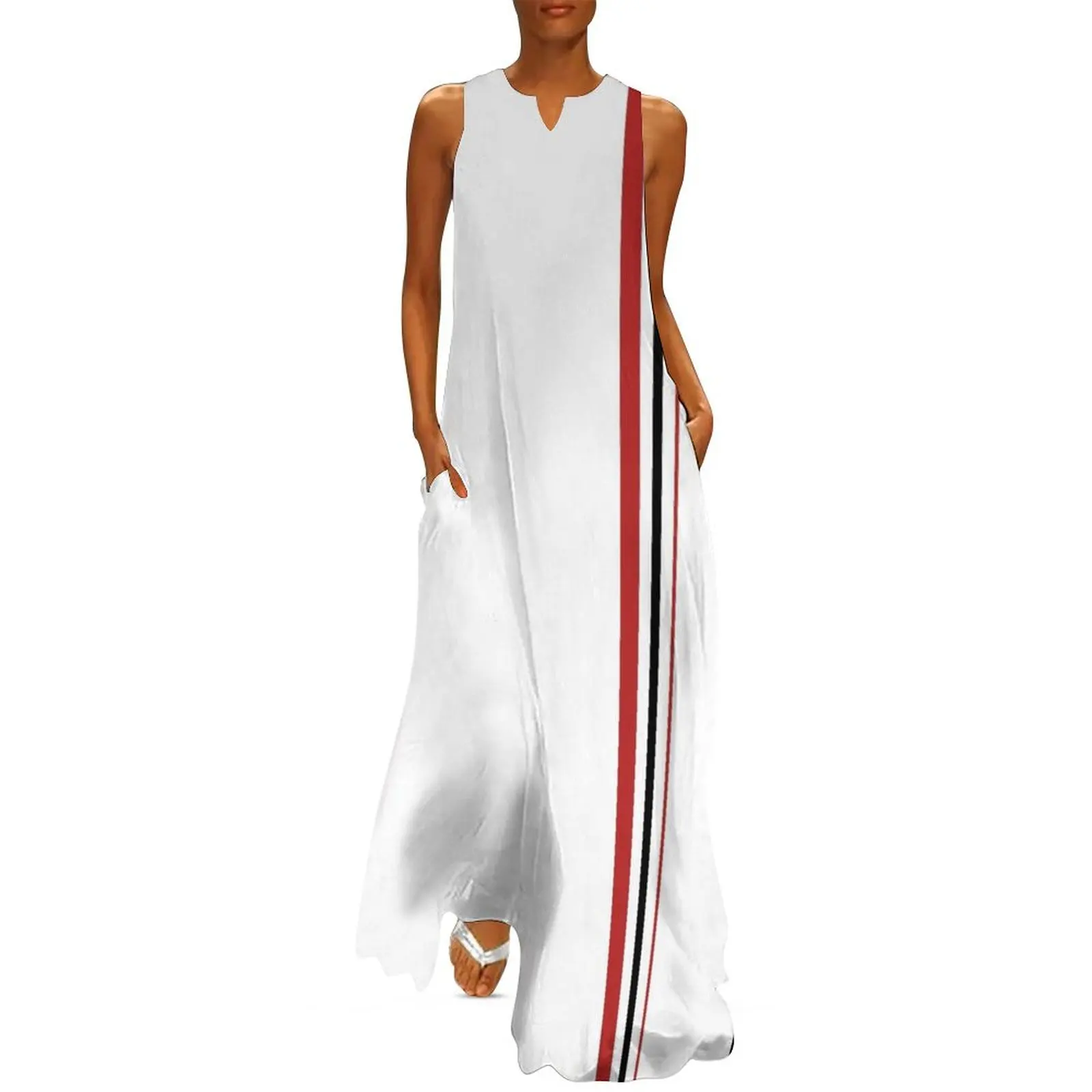 

Red and black vertical lines, very 60's! Long Dress clothing women summer 2025 Long dress woman women evening dress