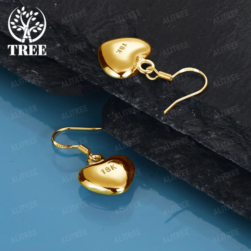 

Luxury 18k Gold Heart Pendant Earrings For Women Men Wedding Party Birthday Gift Fashion Charm Jewelry High Quality Accessories