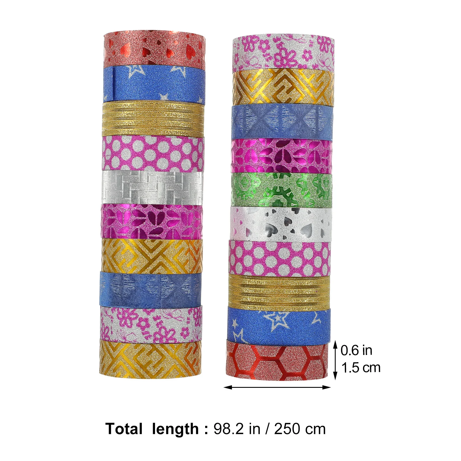 

100 Rolls Flash and Paper Tape Colorful Washi Tapes Set for Craft Journal Album Decoration DIY Projects Kids Adults