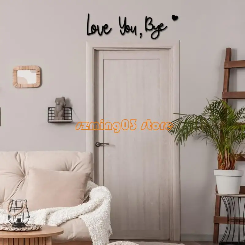H9EC LIEBE Sie Tschüssschild über der Tür Familienwand Kunst für Home -Eingangs -Dekore