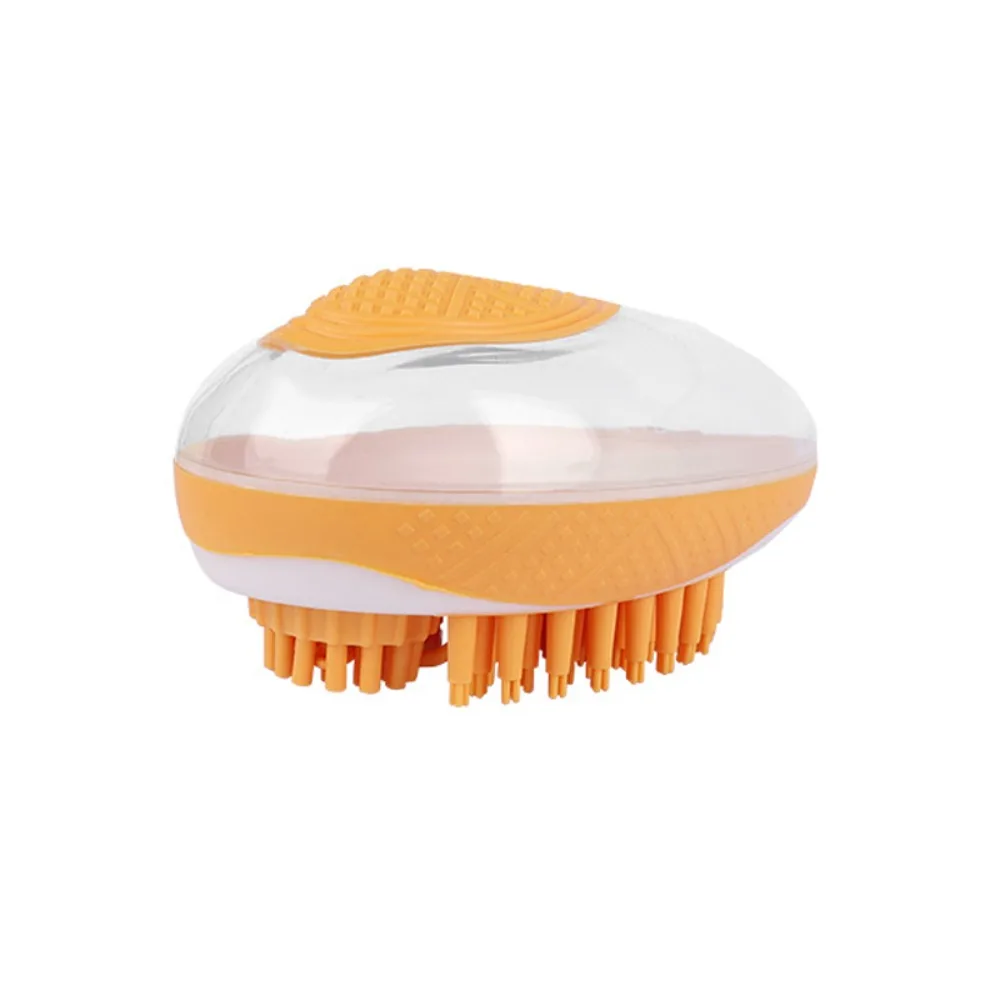 

Soft with Shampoo Dispenser Dog Bath Brush Comb Silicone Quiet Cat Massage Brush Non Slip 2 In 1 Pet Shower Comb Pet