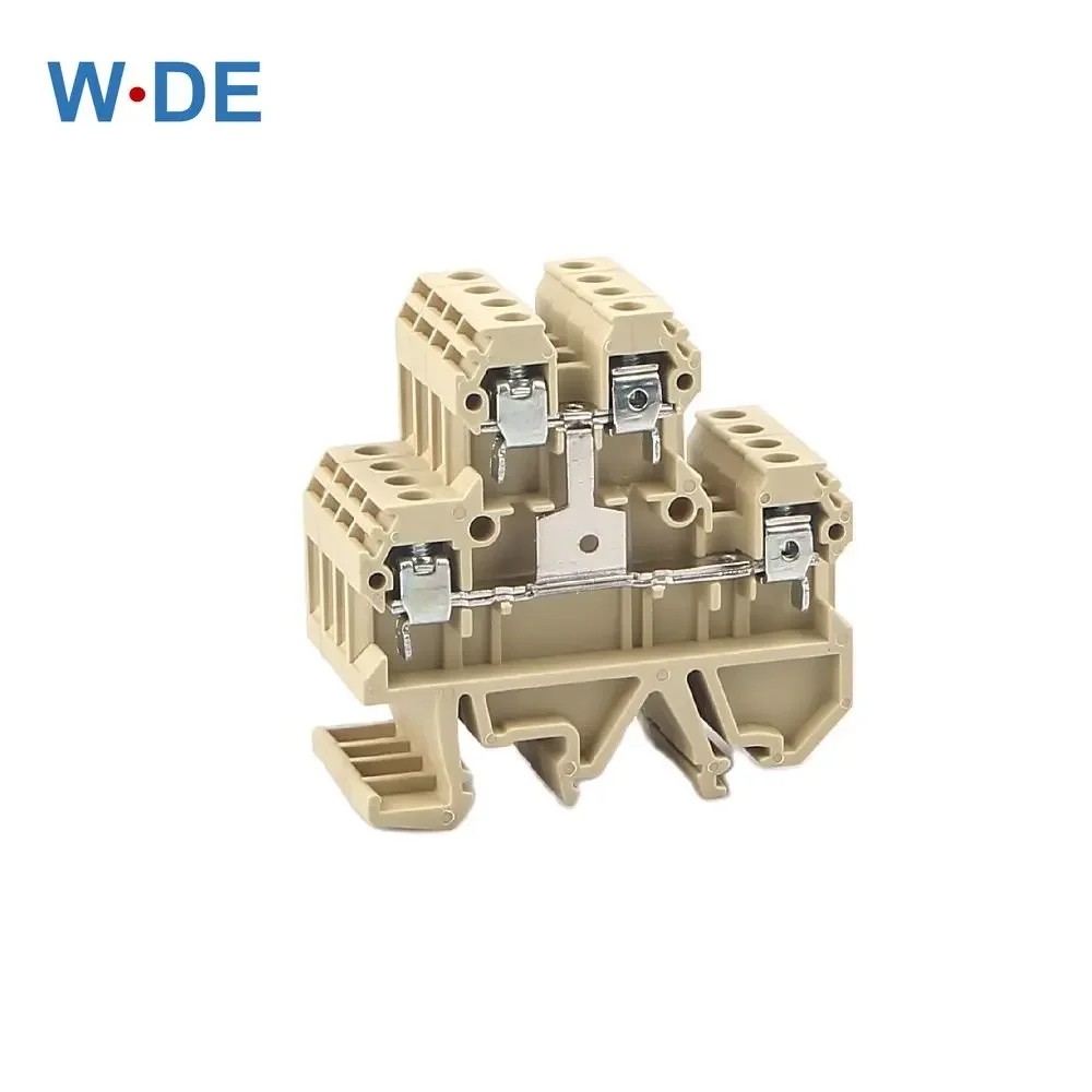 Din Rail Wire Conductor 10Pcs DK-4QV/35 Connector Two Level Screw Clamp Terminal Blocks Inflaming Type DK4QV/35