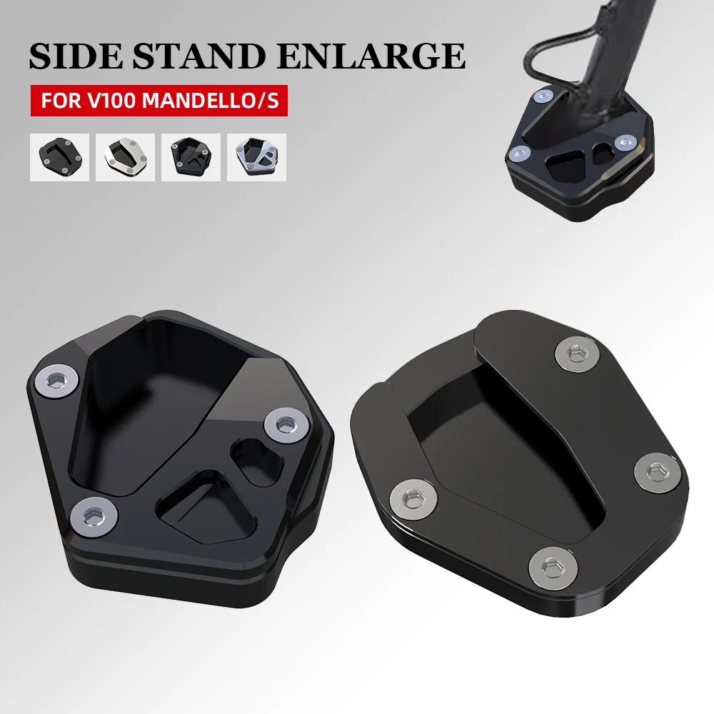 

Motorcycle For Moto Guzzi V100 Mandello V100Mandello S 2023 2024 Extension CNC Aluminum Foot Pad Side Stand Enlarge Accessories