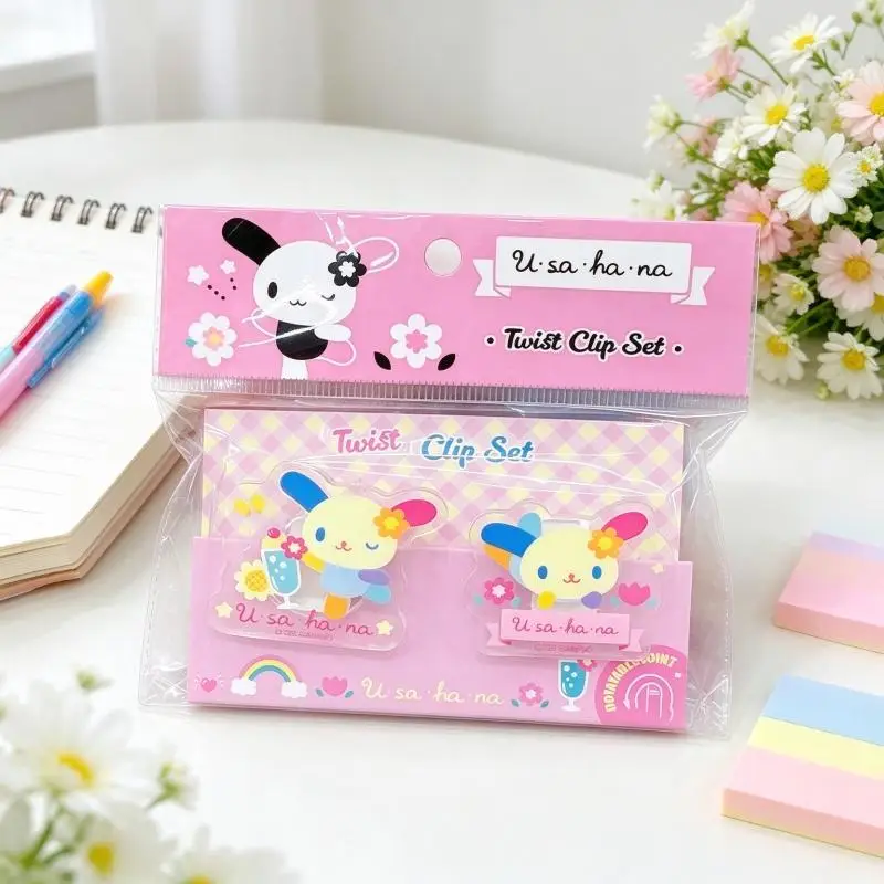 Kawaii Usahana Single Sided Pp Clip Combination New Japanese Anime Cartoon Rabbit Student Handbill Storage Clip Friend's Gift