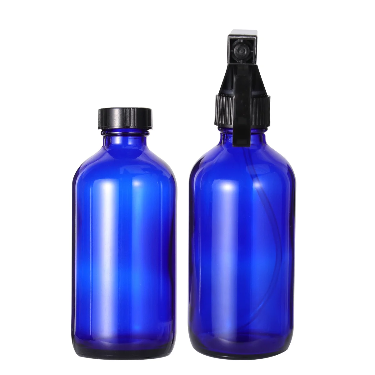 

1Set Refillable Glass Spray Bottles Blue Travel Sprayer 4 Pieces 250ml Bottles 1 Nozzle 4 Caps for Cosmetics Perfume