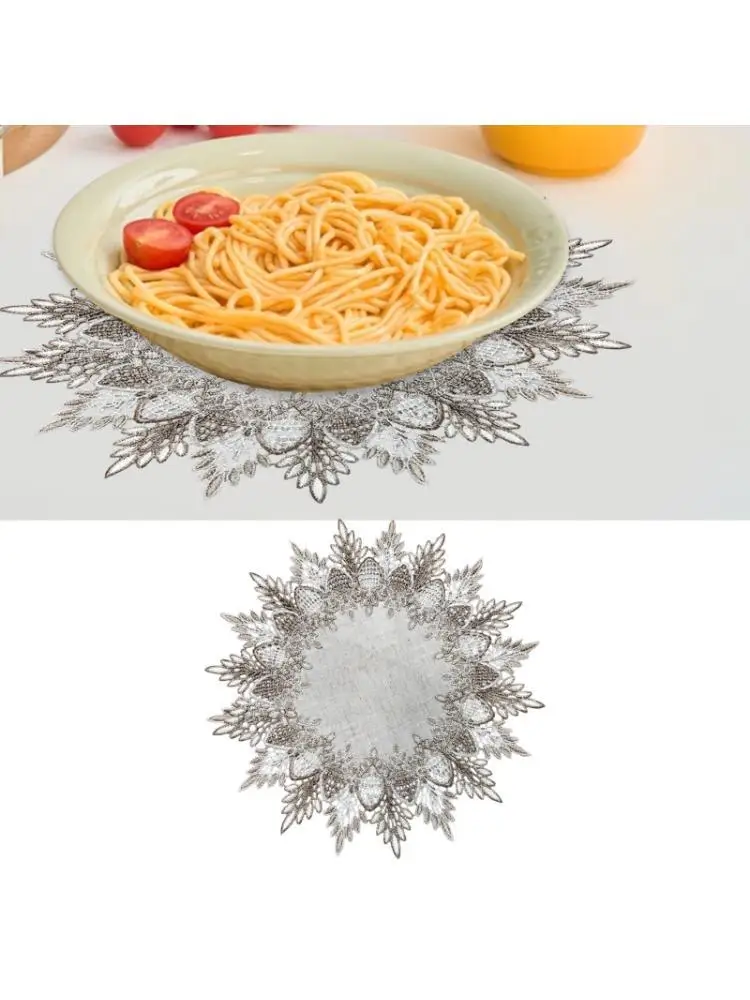 

E8BD Lace Table Protectors Scratchproof Fade Resistant Home Decoration
