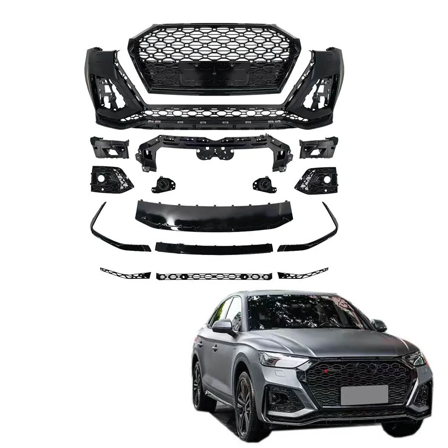 

Factory Front Bumper for Audi Q5 2021-2023 year upgrade to RSQ8 with grille Facelift Body Kit