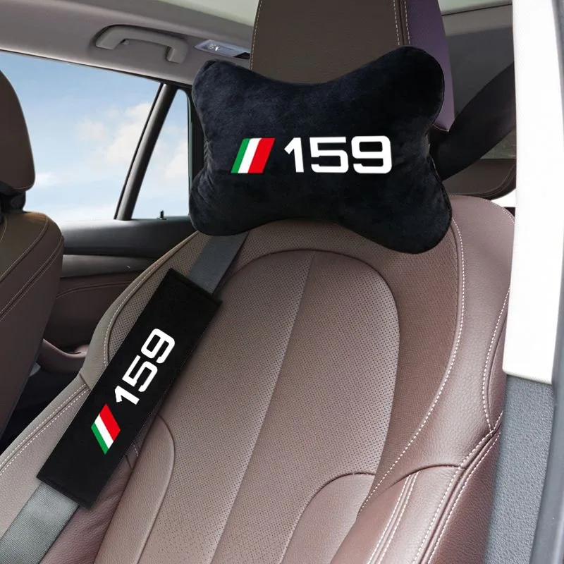 

Car Headrest Neck Pillow Seat Belt Shoulder Pad Fit For Alfa Romeo 159 Car Accessories