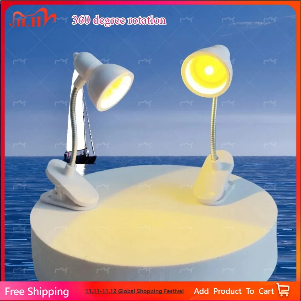 

Creative Mini Clip LED Nightlight 360 Degree Rotating Portable High Quality Desk Lamp Bookmark Design for Bedroom And Desk