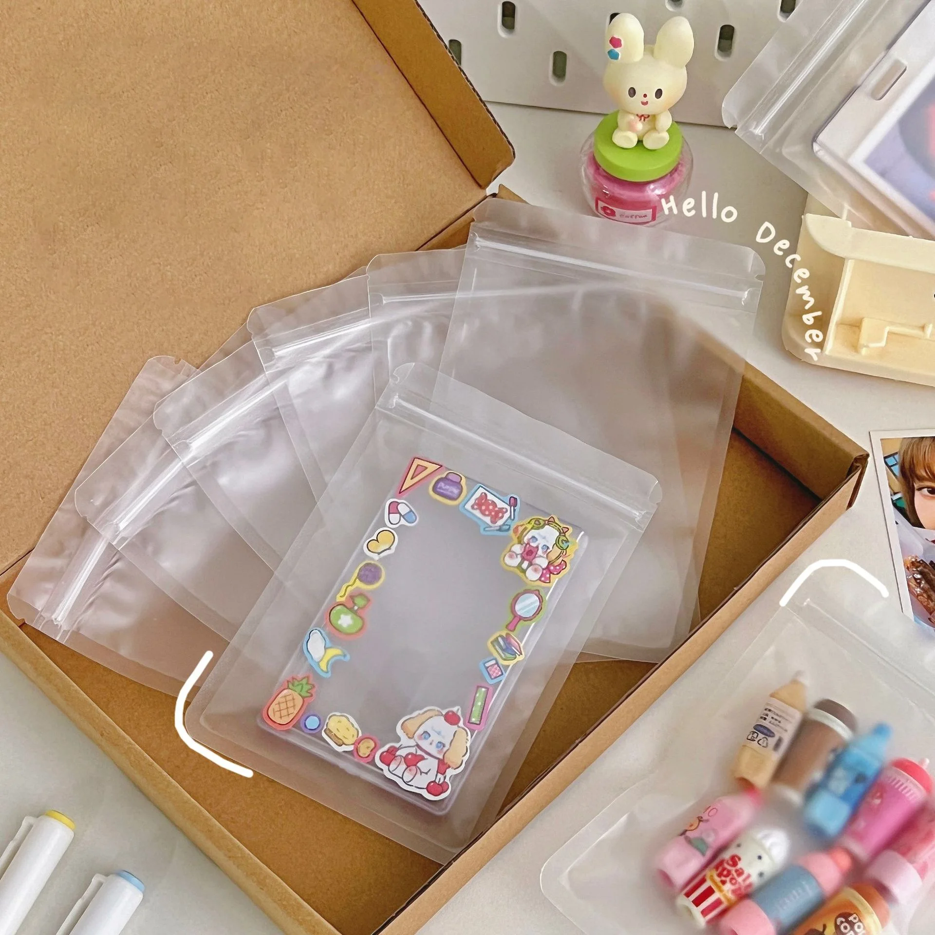 50 Stück matte selbstklebende Beutel, transparente Lebensmittelverpackungsbeutel, Süßigkeiten-Versiegelungsbeutel, Früchtetee-Versiegelungsbeutel – Detail 8