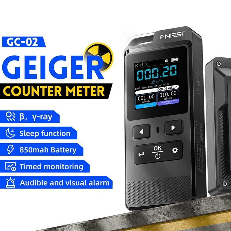 New-FNIRSI GC-02 Geiger Counter Nuclear Radiation Detector Personal Dosimeter X-Ray Laboratory Radioactivity Tester Detector