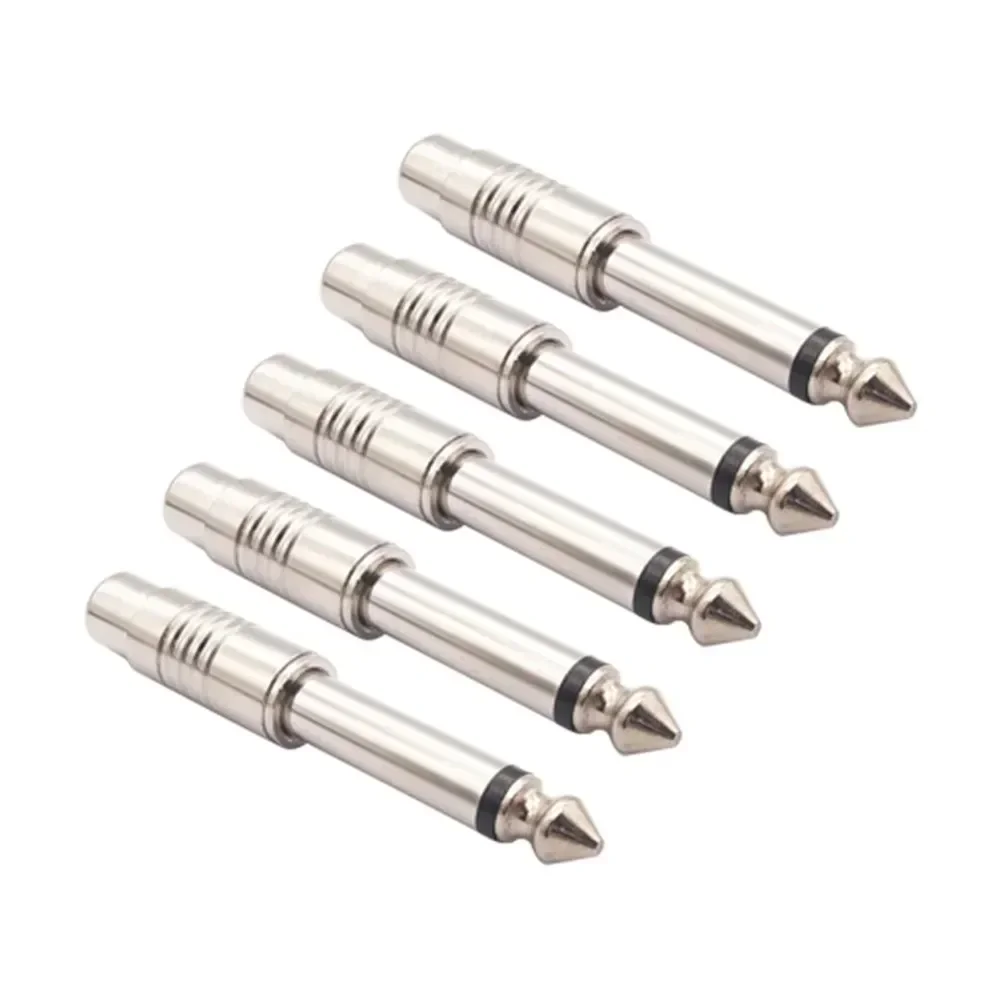 

5Pcs Audio Adapters Male to RCA Female Stereo 6.5mm Mono Plug Useful Practical Popular Accessories High Quality