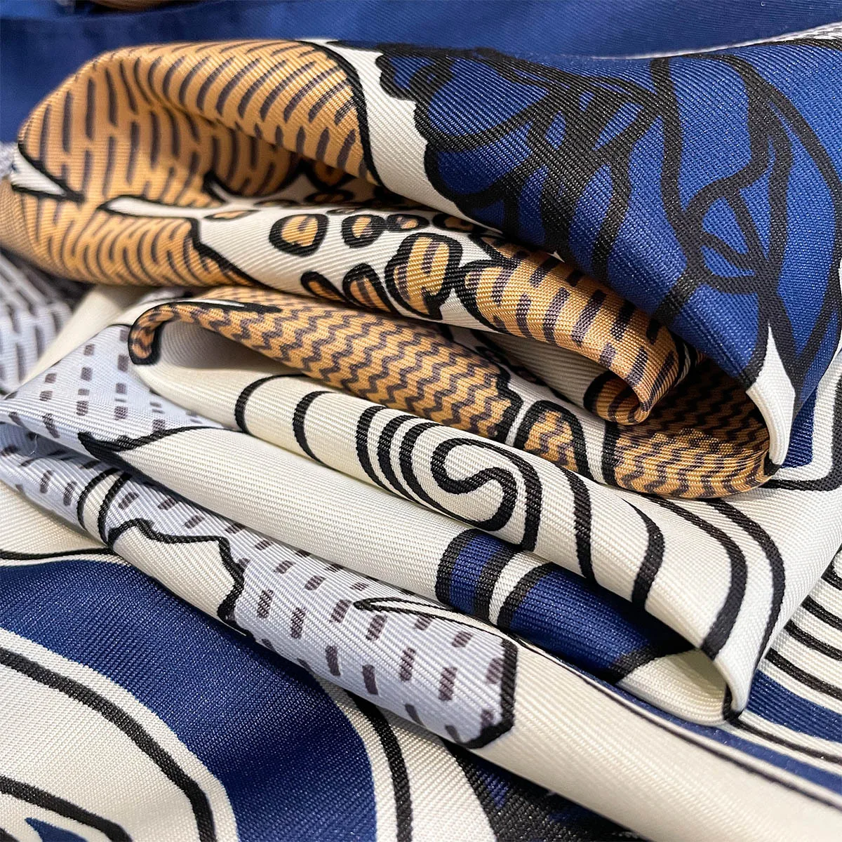 2025 Luxury Brand Square Scarf Design Shawl Wrap 90cm Print Twill Silk Women Hijab Female Foulard Headband Bandana image 6