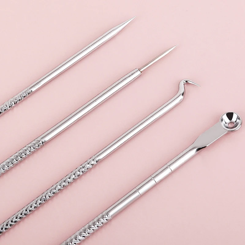 4ชิ้น Xiaomi เข็มสิวชุดหน้าแรกความงามเครื่องมือแต่งหน้า Beauty Salon Going สิว Going Blackhead หยิบสิวเข็ม