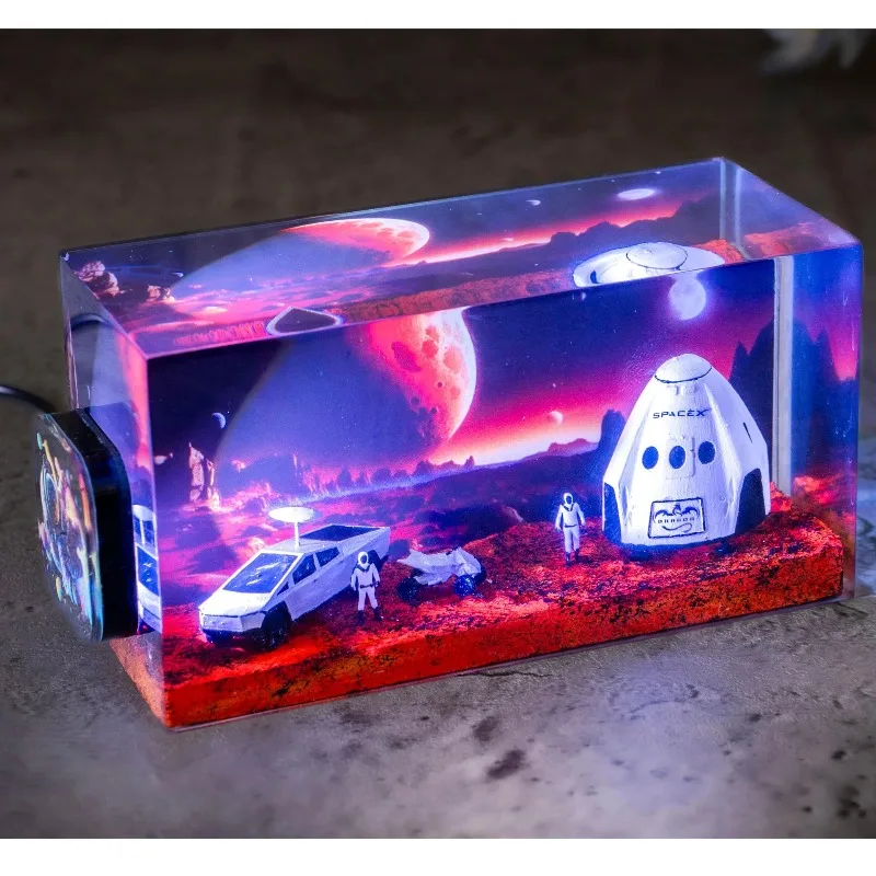 

FOR Capsule Cybertruck Epoxy Light Diorama Men's Gift Ornament