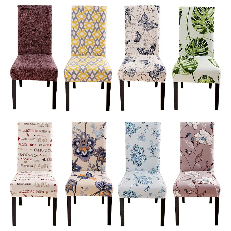 Modern Printed Chair Cover Elastic Seat Covers Slipcover Removable And Washable Stretch Banquet Hotel Dining Room Cover