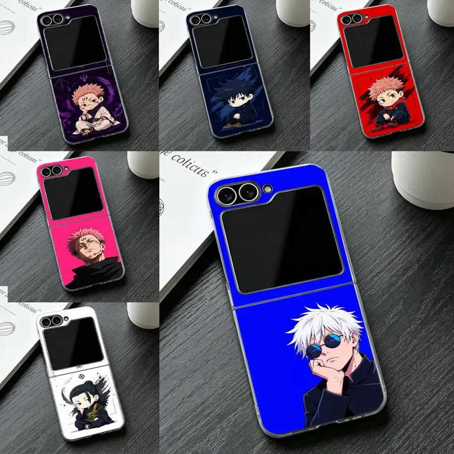 Jujutsus Chosos Kaisens Case for Samsung Galaxy Z Flip 7 ZFlip5 ZFlip7 FE Z Flip 6 5 4 3 ZFlip6 ZFlip4 ZFlip3 Transparent Soft